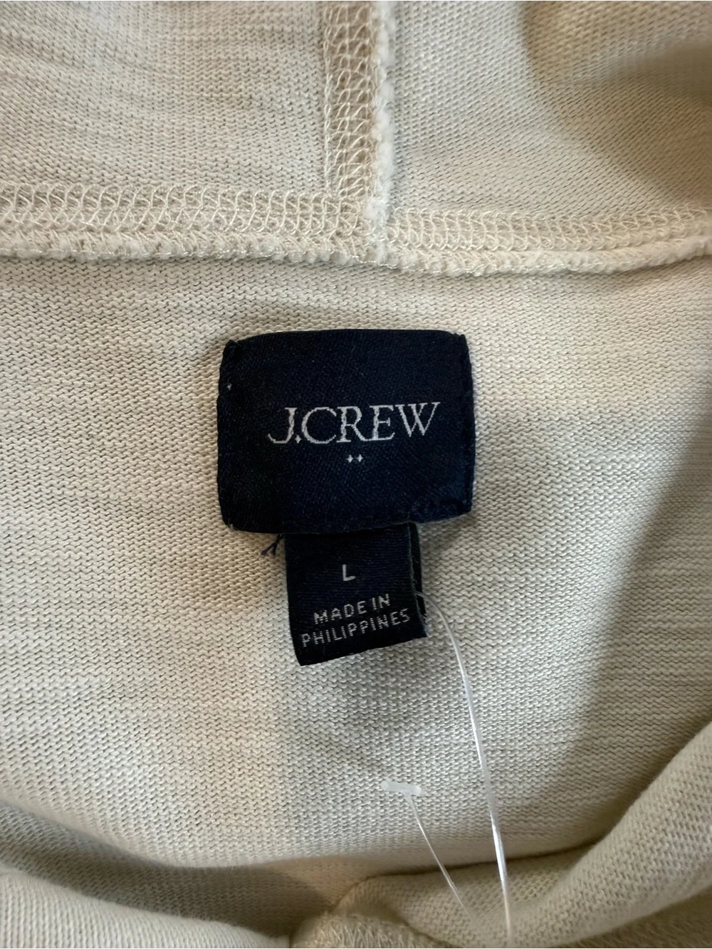 J.Crew Factory Slub Cotton Hoodie Natural Men’s Large NWOT
